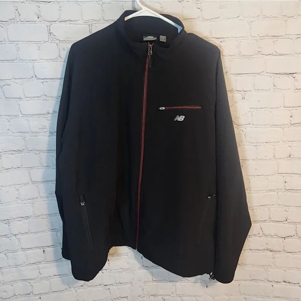Men's New Balance Full Zip Black Sweater, Size Large